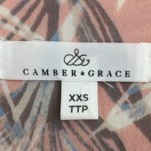 Camber & Grace | Leaf Print Pop Over Blouse - Picture 10 of 13